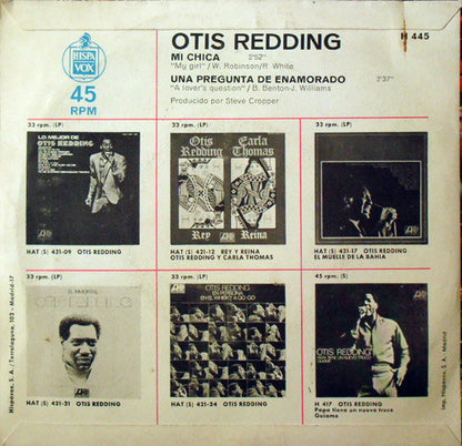 Otis Redding - Mi Chica / Una Pregunta De Enamorado (7", Single)