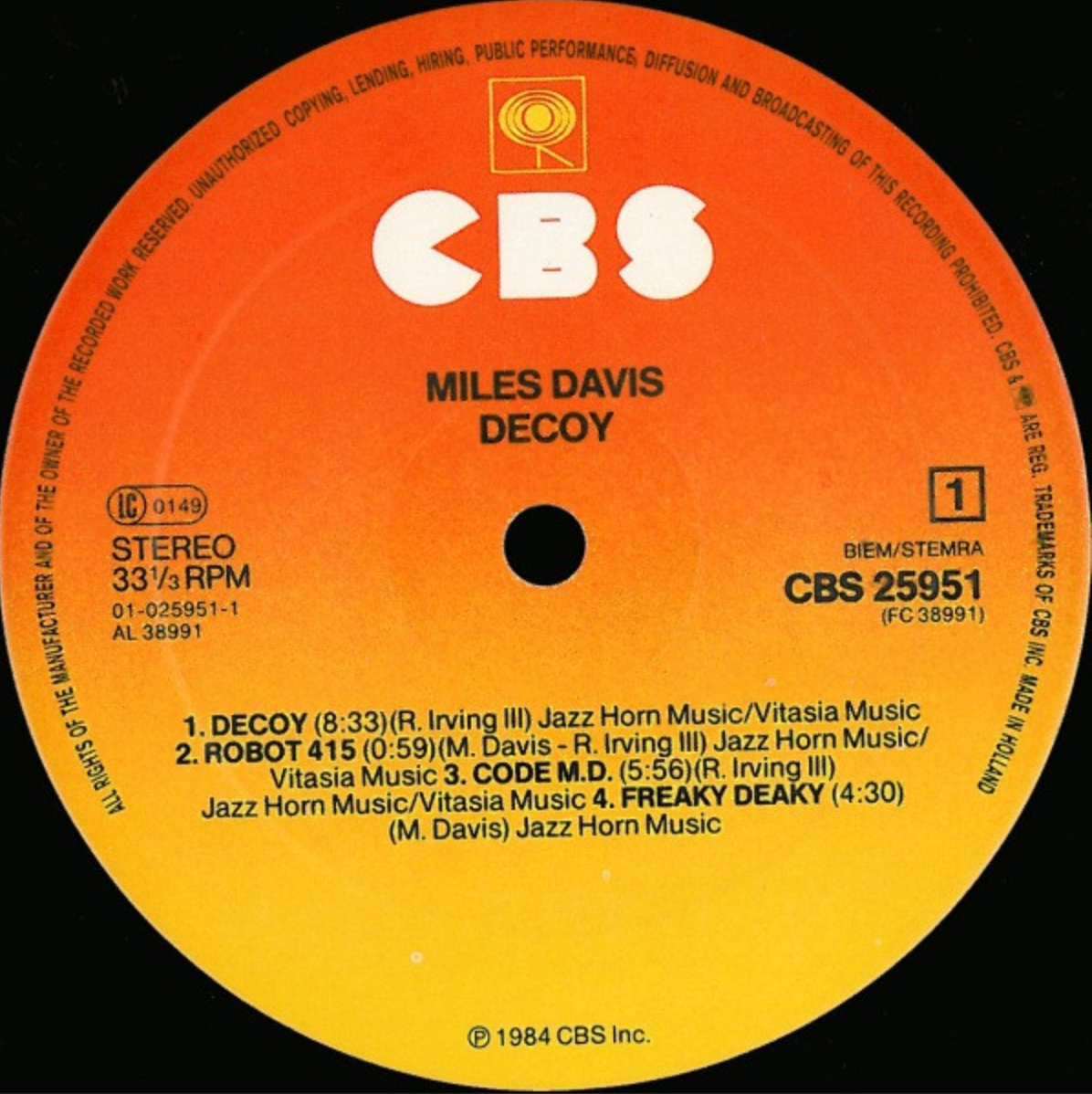 Miles Davis - Decoy (LP, Album, Ltd, Num, RE, Smo) (Mint (M))