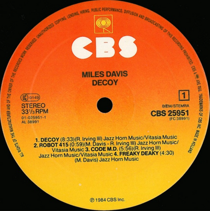 Miles Davis - Decoy (LP, Album, Ltd, Num, RE, Smo) (Mint (M))